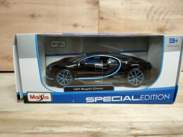 Preview: Maisto 31514BK - 1:24 Bugatti Chiron schwarz / blau