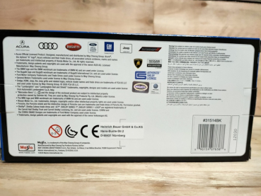 Maisto 31514BK - 1:24 Bugatti Chiron schwarz / blau