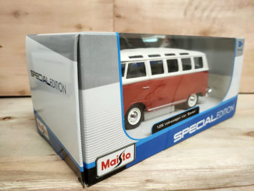 Preview: Maisto 31956 - 1:25 Volkswagen VW T1 "Samba" Bus rot/weiß