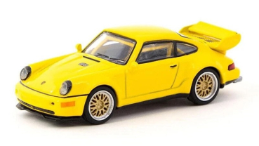 Preview: Schuco / Tarmac works T64X-003-YL -  1:64 Porsche 911 RSR 3.8 gelb Collab64