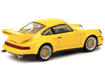 Preview: Schuco / Tarmac works T64X-003-YL -  1:64 Porsche 911 RSR 3.8 gelb Collab64
