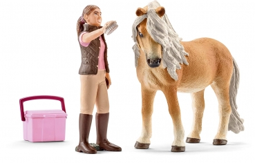 Schleich 41431 - Farm Life, Pferdepflegerin mit Island Pony Stute