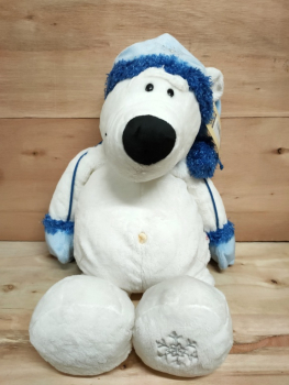 Sweety Toys 80501 - Kuscheltier Eisbär weiß ca. 65 cm mit Mütze und Handschuhen, Plüsch