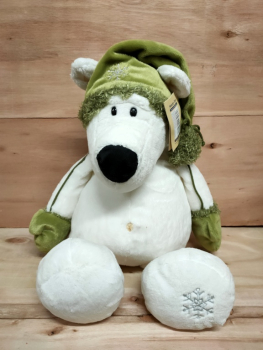 Sweety Toys 80503 - Kuscheltier Eisbär weiß ca. 50 cm mit Mütze und Handschuhen, Plüsch