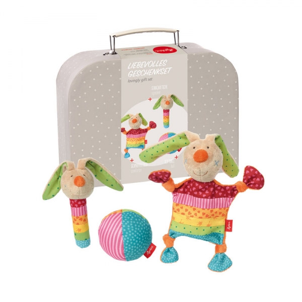 Sigikid 41523 - Geschenkset Hase, Rainbow Rabbit im Koffer