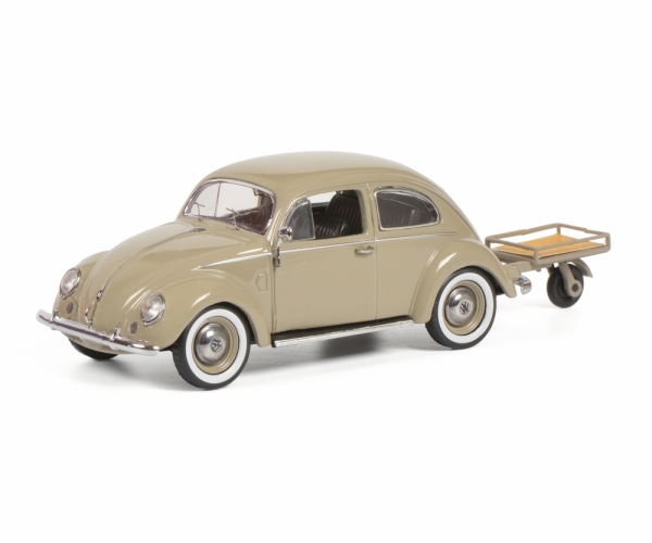 Schuco 450269200 - 1:43 VW Käfer mit Auto Porter Brezelkäfer, limitiert