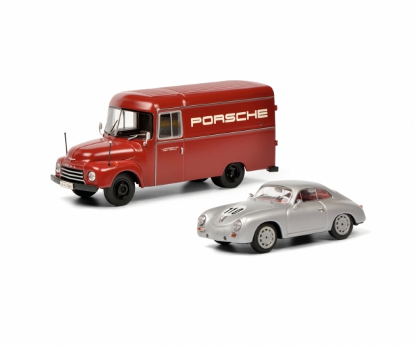 Schuco 450309200 - 1:32 Set Opel Blitz Porsche