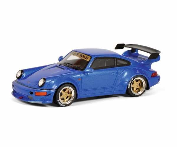 Schuco 450911400 - 1:43 RAUH-Welt RWB 964 blau, limitiert