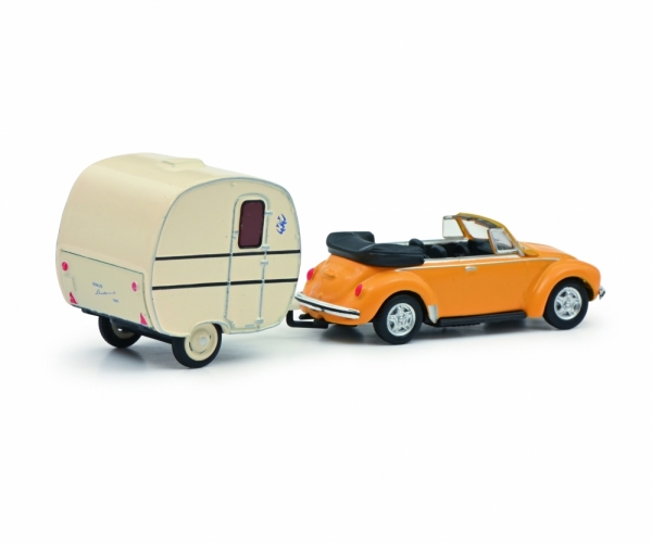 Schuco 452651300 - 1:87 VW Käfer mit Wohnanhänger