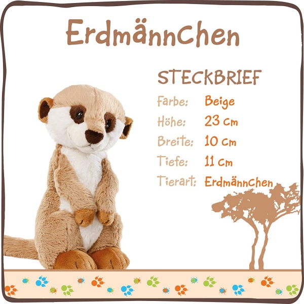 Nici 46344 - Erdmännchen sitzend ca. 20 cm Plüsch