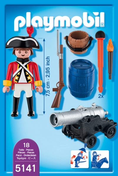 Playmobil 5141 - Kanonen-Offizier der Rotröcke