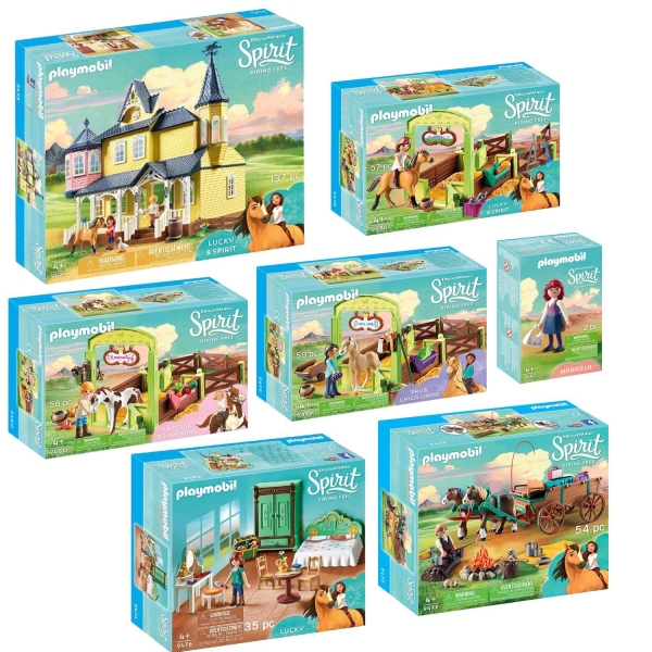 Playmobil 9475 - 9481 - Spirit, Luckys glückliches Zuhause, Komplett-Set 7-teilig