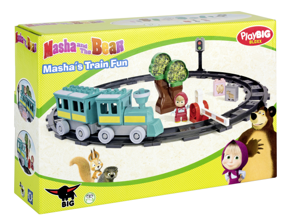 BIG 800057095 - PlayBIG Bloxx Mascha und der Bär - Train Fun