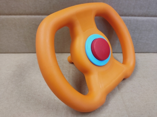 BIG NEW Bobby Car Lenkrad eckig orange inkl. Hupe