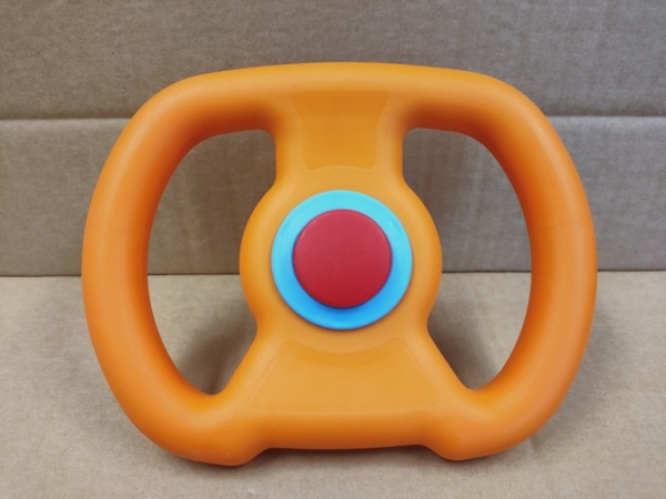 BIG NEW Bobby Car Lenkrad eckig orange inkl. Hupe