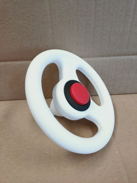 BIG NEW Bobby Car Lenkrad komplett mit Hupe weiß