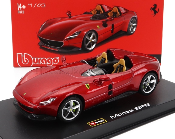 Bburago 36913R - 1:43 Ferrari Monza SP2 2018, rot metallic