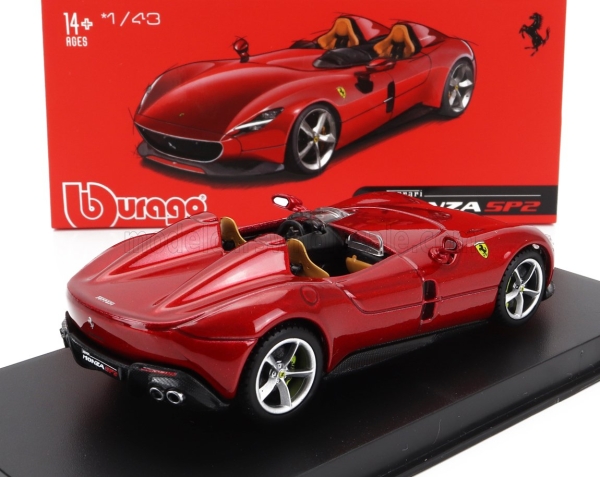 Bburago 36913R - 1:43 Ferrari Monza SP2 2018, rot metallic