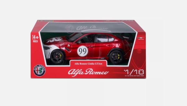 Bburago 18-11049R - 1:18 Alfa Romeo Giulia GTAm Racing #99 metallic rot 2020