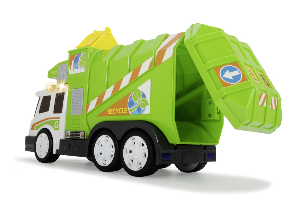 Dickie 203308357 - Garbage Truck grün, Müllfahrzeug, ca. 39 cm