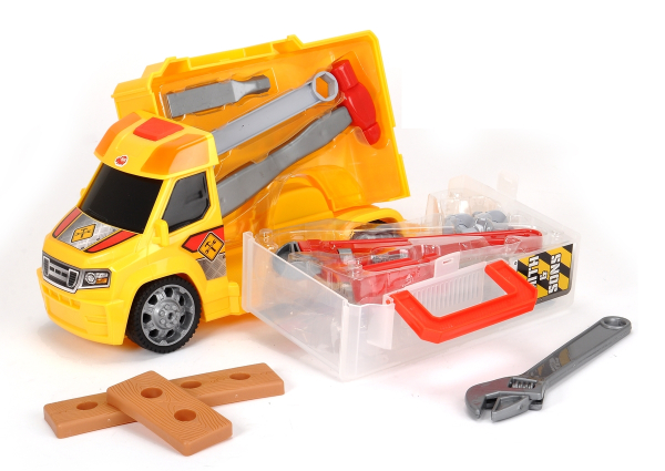 Dickie 203726004 - Handyman Push and Play, Werkzeugkoffer und Spielzeugauto in Einem, 33 cm