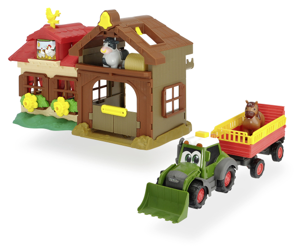 Dickie 203818000 - Happy Farm House, Bauernhof Abenteuer Traktor Pferd Kuh