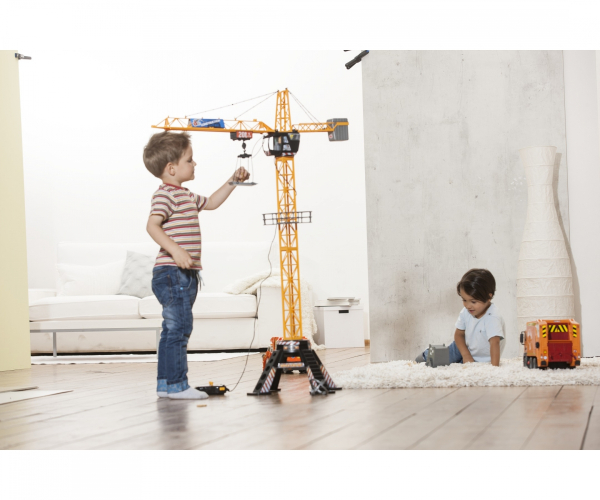 Dickie Toys 203462412 - Mega Crane, Kabelgesteuerter Kran, 120 cm hoch