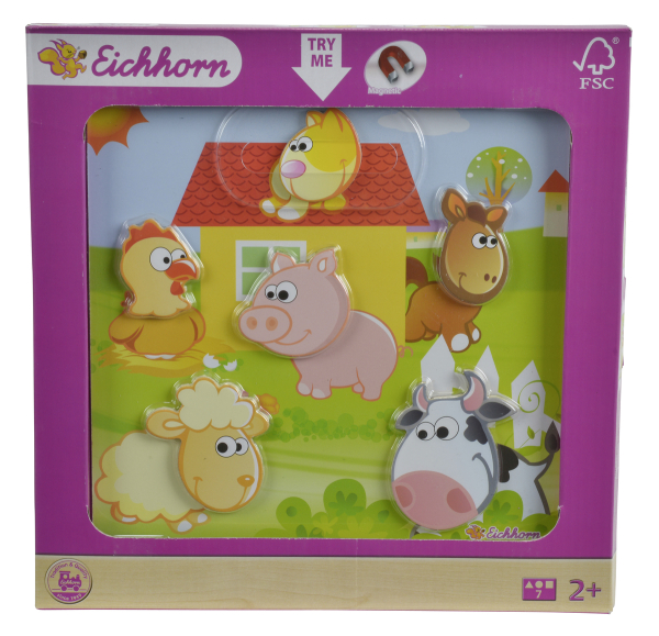 EICHHORN 100005472 - Magnetpuzzle, nur noch Dschungel mit Löwe, Tiger, Giraffe
