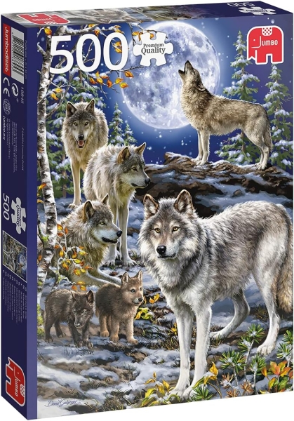Jumbo 18845 - Wolfsrudel im Winter - 500 Teile Puzzle
