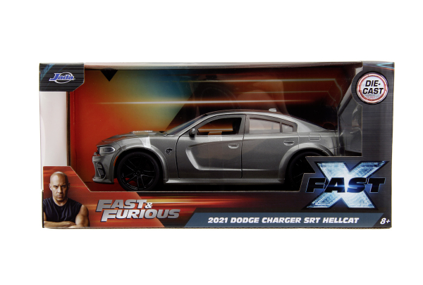 Jada 253203085 - 1:24 Fast & Furious 2021 Dodge Charger SRZ Hellcat grau