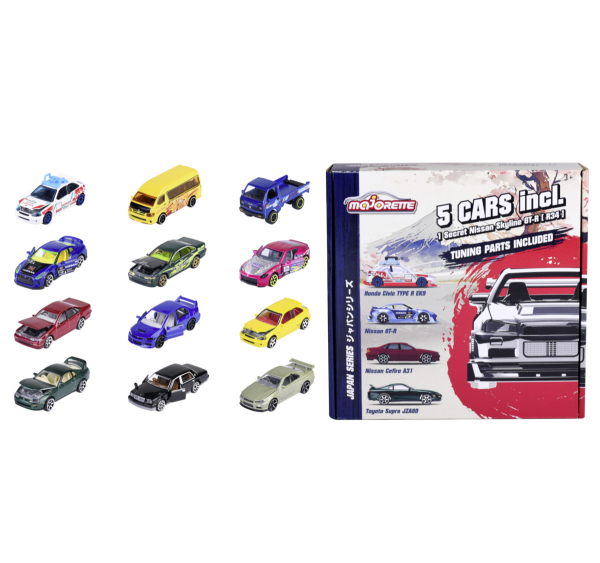 Majorette 212051032 - Japan Series Bonus Pack, Set 1 Toyota Hiace gelb