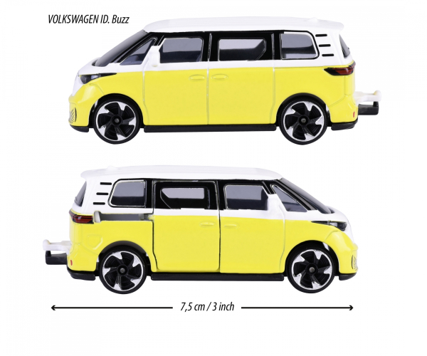 Majorette 212053052Q38 - Premium Cars VW ID Buzz, gelb/weiß