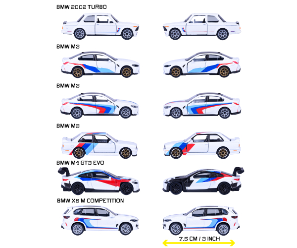Majorette 8502101003 - BMW Deluxe Cars, 6er Komplett-Set