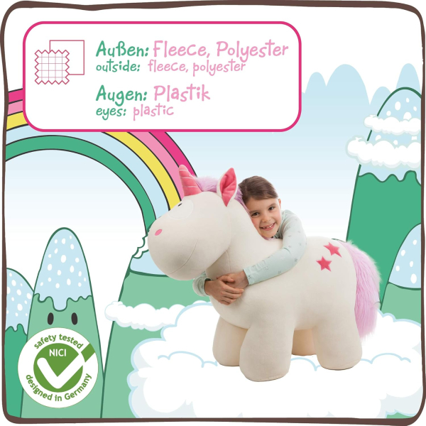 NICI 40126 - Sitztier Einhorn Theodor ca. 80 cm, belastbar ca. 100 kg