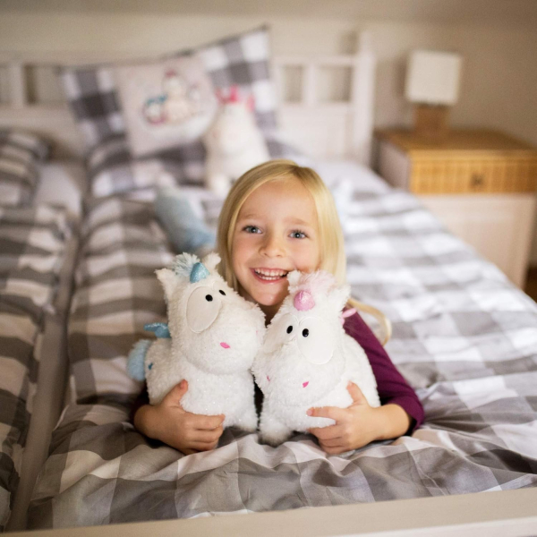 NICI 43255 - Kuscheltier Einhorn-Baby Theolino, weiß/blau ca. 22 cm