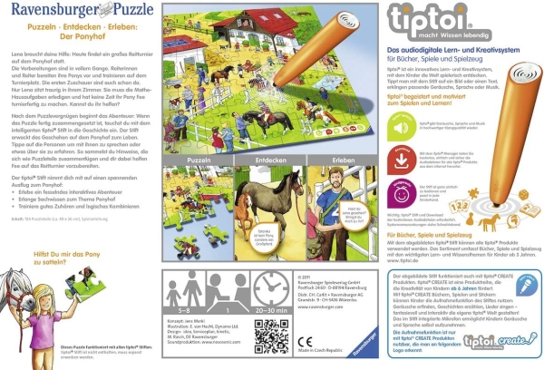 Ravensburger 00518 - tiptoi Puzzle Ponyhof, 100 Teile Puzzle