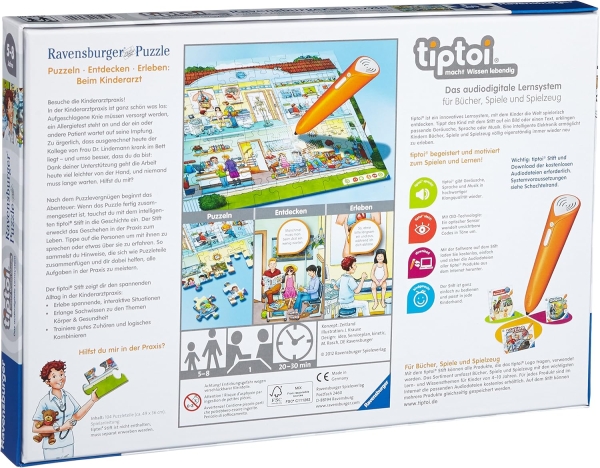 Ravensburger 00523 - tiptoi Puzzle, Kinderarzt, 100 Teile Puzzle