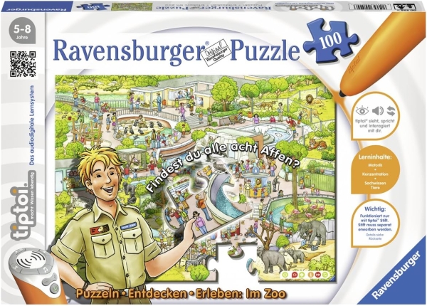 Ravensburger 00524 - Im Zoo, Tiptoi Puzzle 100 Teile