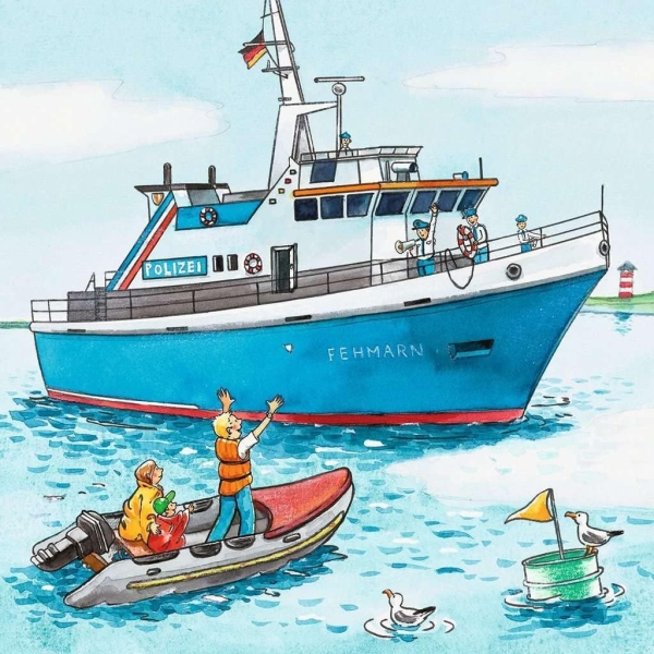 Ravensburger 09221 - Puzzle 3x49 Teile, Polizeieinsatz