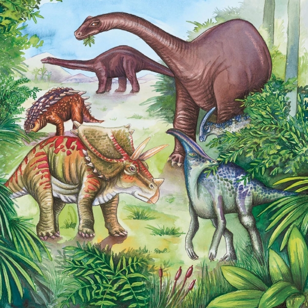 Ravensburger 09304 - Puzzle 3x49 Teile, Faszinierende Dinosaurier