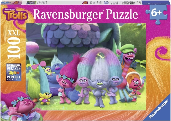 Ravensburger 10928 - Spaß mit den Trollen, Puzzle 100 Teile, ab 6 Jahre