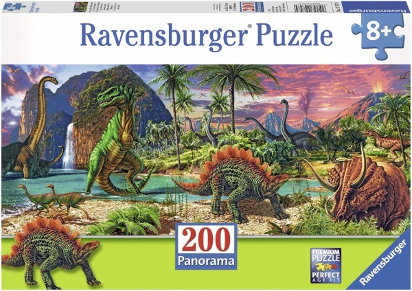 Ravensburger 12747 - Puzzle Panorama 200 Teile, Im Land der Dinosaurer
