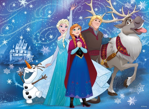Ravensburger 13610 - Puzzle 100 XXL Teile Glitter Frozen-Glitzernder Schnee