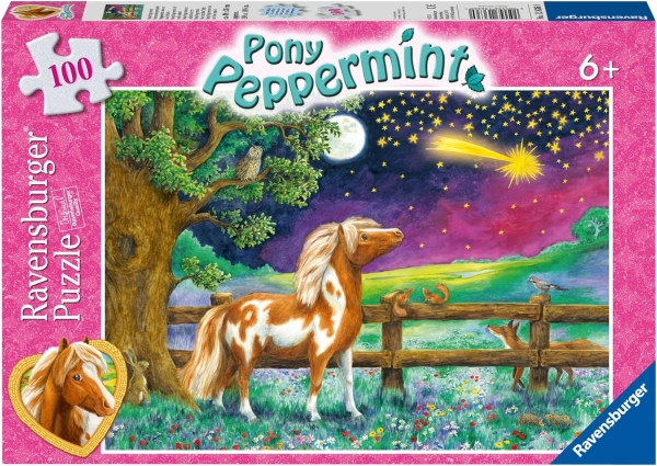 Ravensburger 13636 - Puzzle 100 Teile, Pony Peppermint Sternschweif, mit Glitter