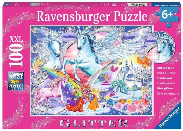 Ravensburger 13928 - Die schönsten Einhörner, Puzzle 100 XXL, mit Glitter