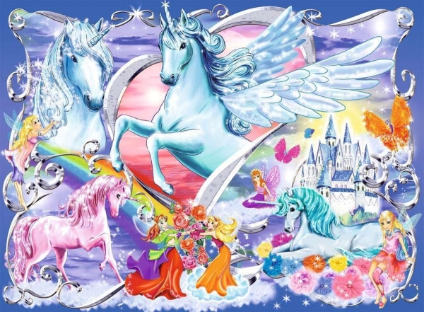 Ravensburger 13928 - Die schönsten Einhörner, Puzzle 100 XXL, mit Glitter