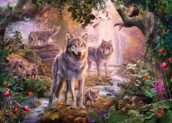 Ravensburger 15185 - Wolffamilie im Sommer - 1000 Teile Puzzle