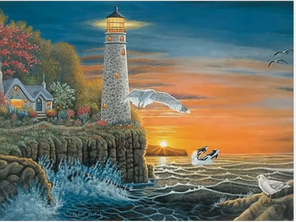 Ravensburger 15845 - Leuchtturm im Abendlicht, 1000 Teile Puzzle