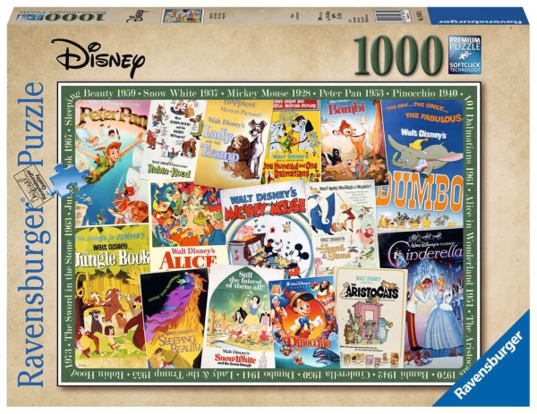 Ravensburger 19874 - Disney Vintage Movie Poster, Puzzle 1000 Teile