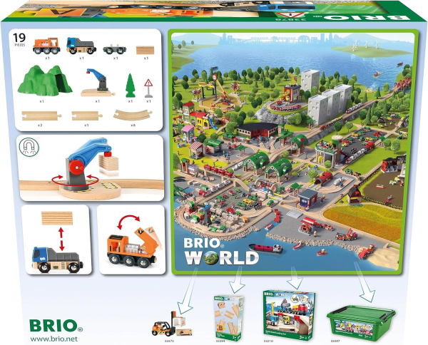 BRIO World 33878 - Starterset Güterzug mit Kran